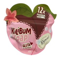 Pink heart-shaped kilibum whitening skin care soap package with green leaf pink flower design and 12x powerful whitening text