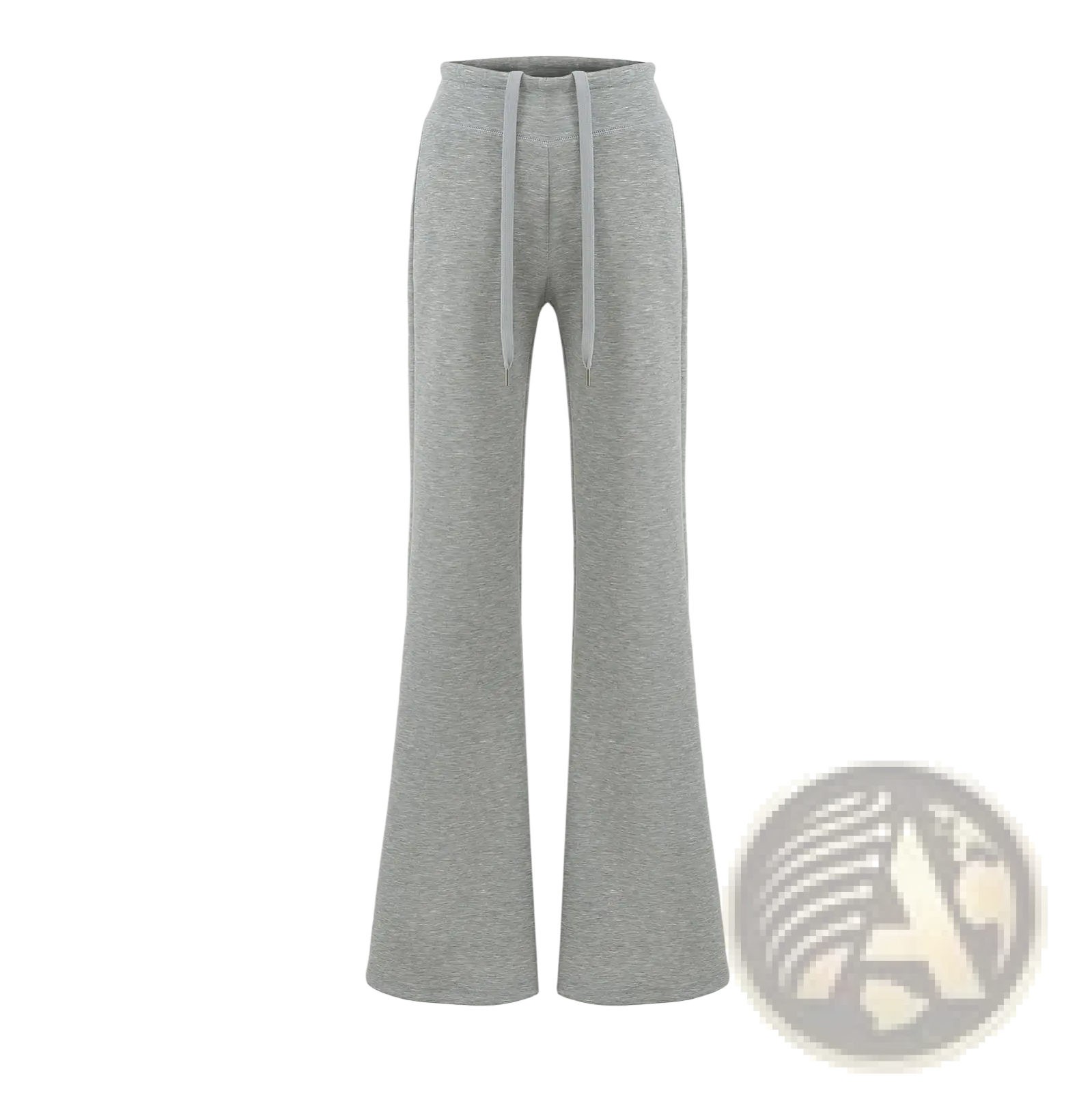Gray heathered wide-leg athletic sweatpants with a drawstring waistband made from soft fabric for comfortable wear