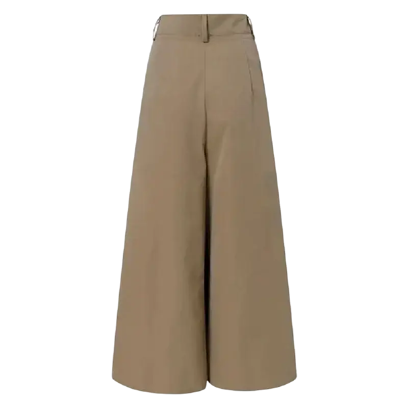 Beige high-waisted wide leg trousers for women with a clean tailored design ideal for casual wear