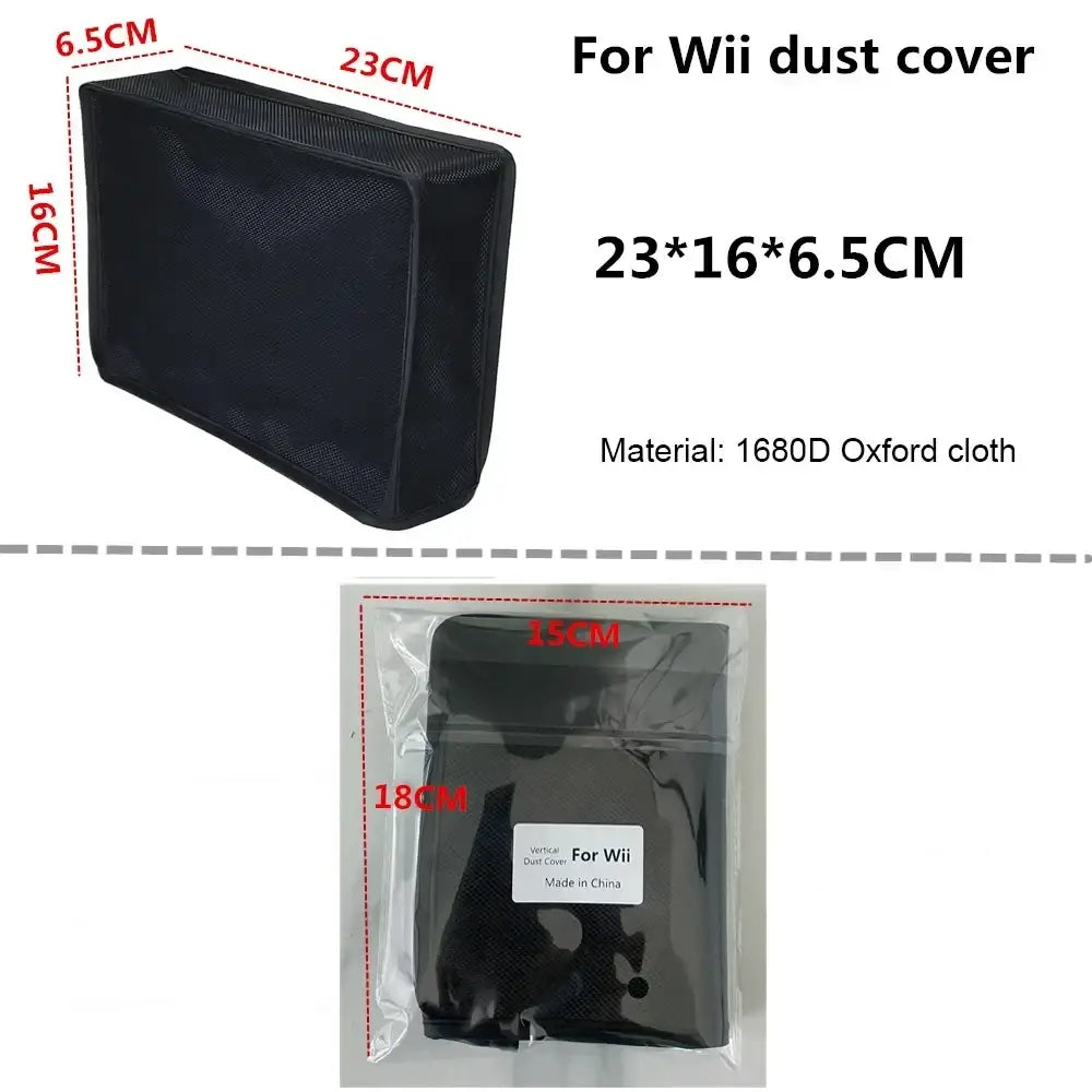 Black rectangular wii console dust cover made of 1680d oxford cloth protective sleeve for gaming accessories vertical