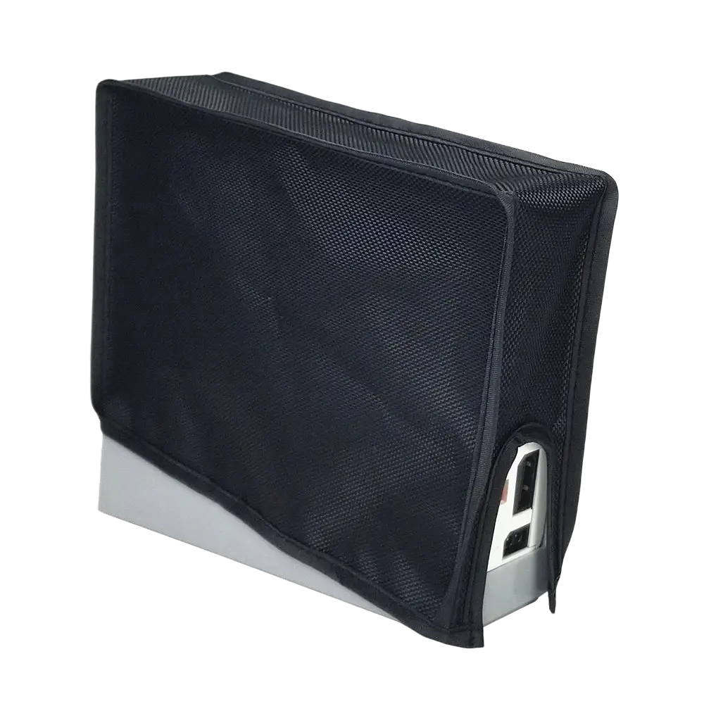 Black mesh dust cover for wii console made of oxford cloth protective sleeve for gaming accessories vertical use
