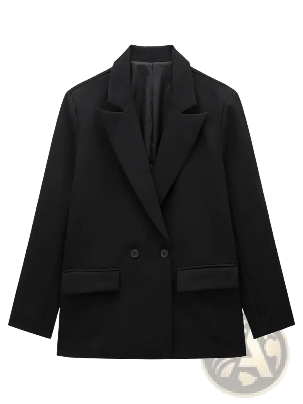 Black Willshela double breasted blazer with sleek tailored fit and classic notched lapels for formal wear