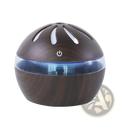 Windmill wooden spherical aroma diffuser usb 1l in dark wood finish with translucent blue band and white slotted top