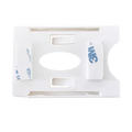 White plastic 3m adhesive mount with central oval cutout and slots for windshield card holder for auto parking tickets