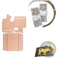 Rose gold metal die-cutting kit featuring dog and box designs for winter animal scrapbooking projects