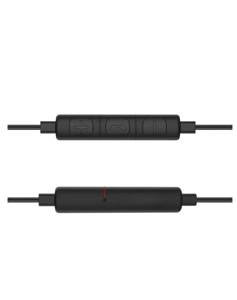 Black wired control earphones with sleek rectangular module for volume and call management ios android earbuds hifi