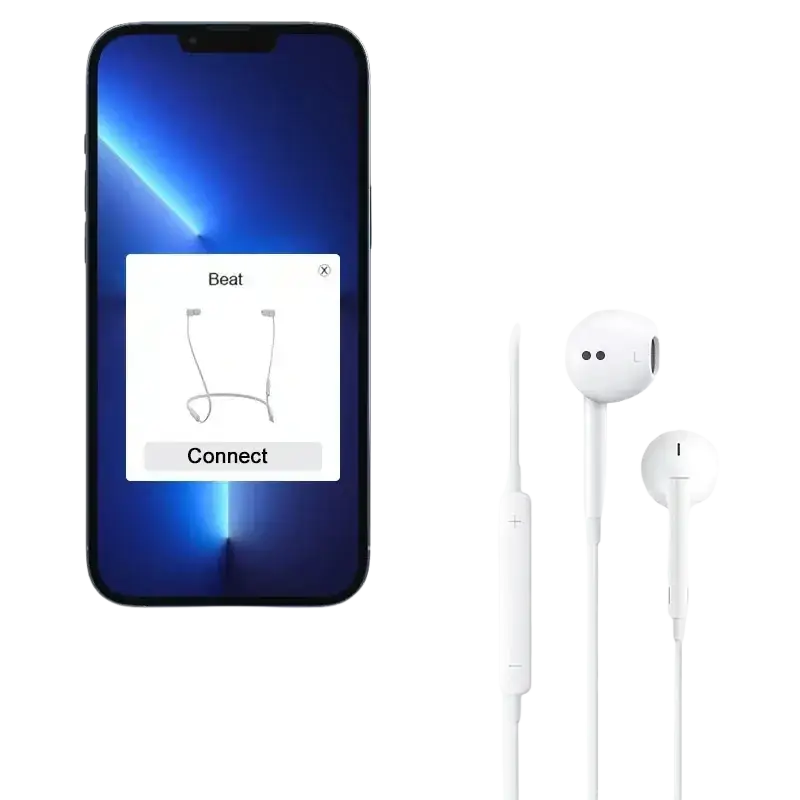 White wired earbuds 3.5mm stereo headset with sleek wireless design and inline control module for clear audio