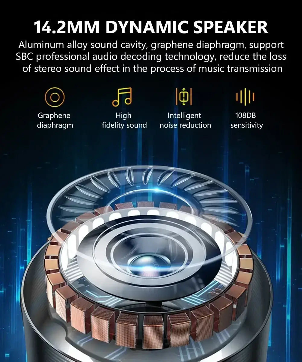 14.2mm dynamic wired earphones with mic bass stereo feature aluminum alloy sound cavity and graphene diaphragm