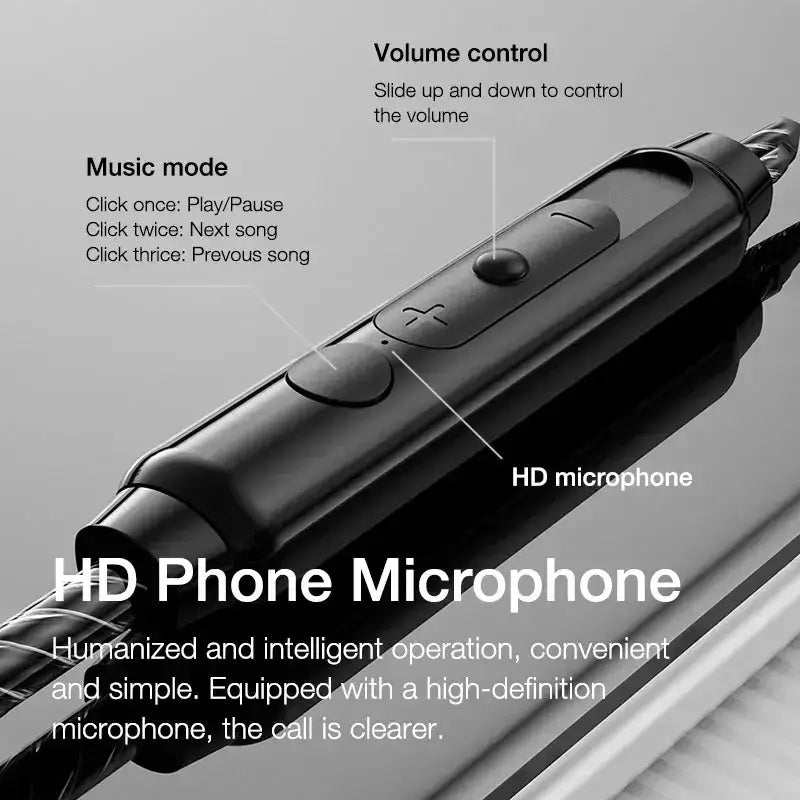 Black hd microphone with volume and music control buttons for wired headphones emerald green stereo mic
