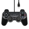 Black wired USB PC game controller with colorful buttons and analog sticks support steam and large 3d games