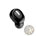 Black glossy wireless Bluetooth earbud with sleek ergonomic design and silver accent for single sport headset use