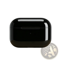Black glossy finish airpods pro charging case with sleek rounded edges for wireless bluetooth earbuds active noise canceling hifi stereo