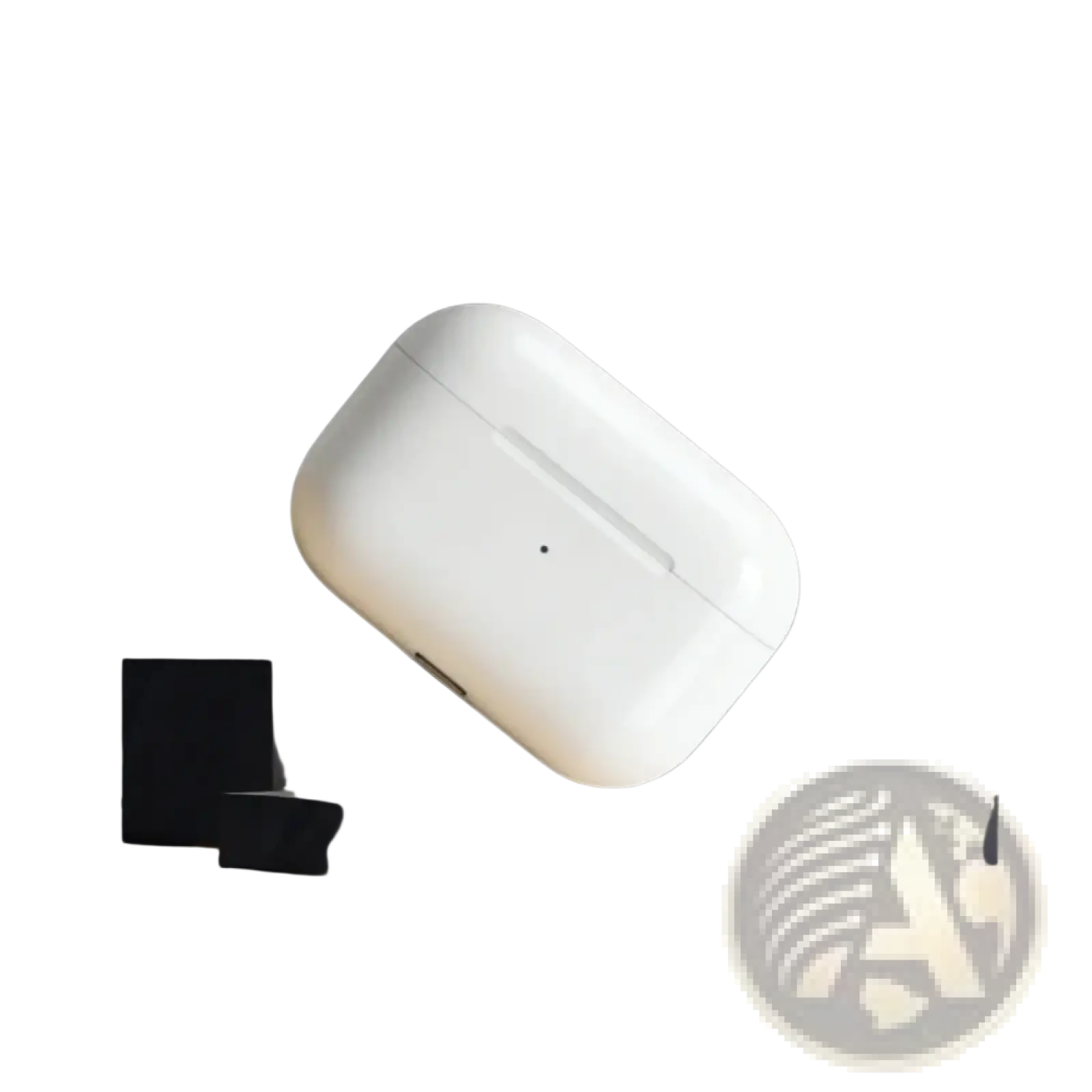 White apple airpods pro wireless bluetooth earbuds charging case with smooth glossy finish and active noise canceling