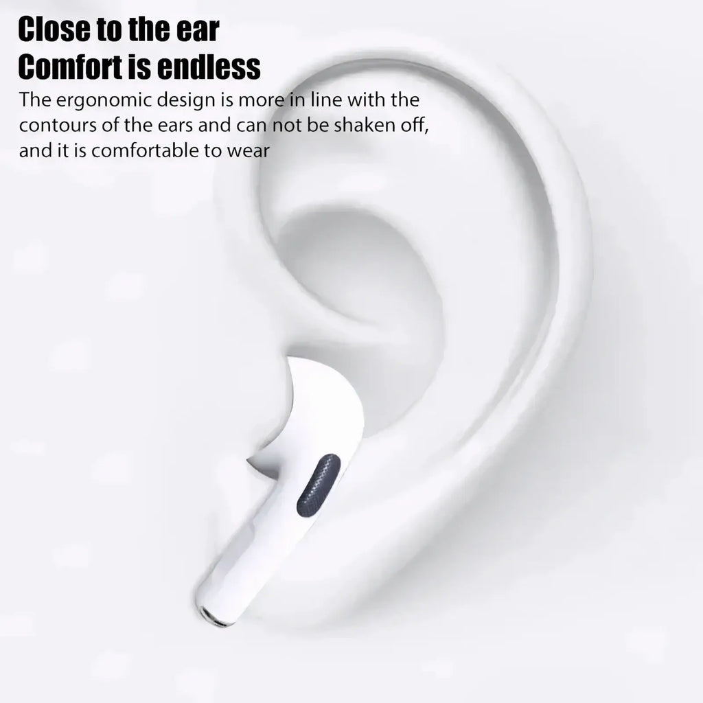 White wireless bluetooth earbud with matte finish and dark gray textured grip for active noise canceling hifi stereo
