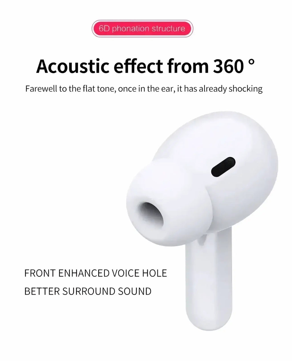 White wireless bluetooth earbuds with active noise cancelling, sleek ergonomic design, and matte finish