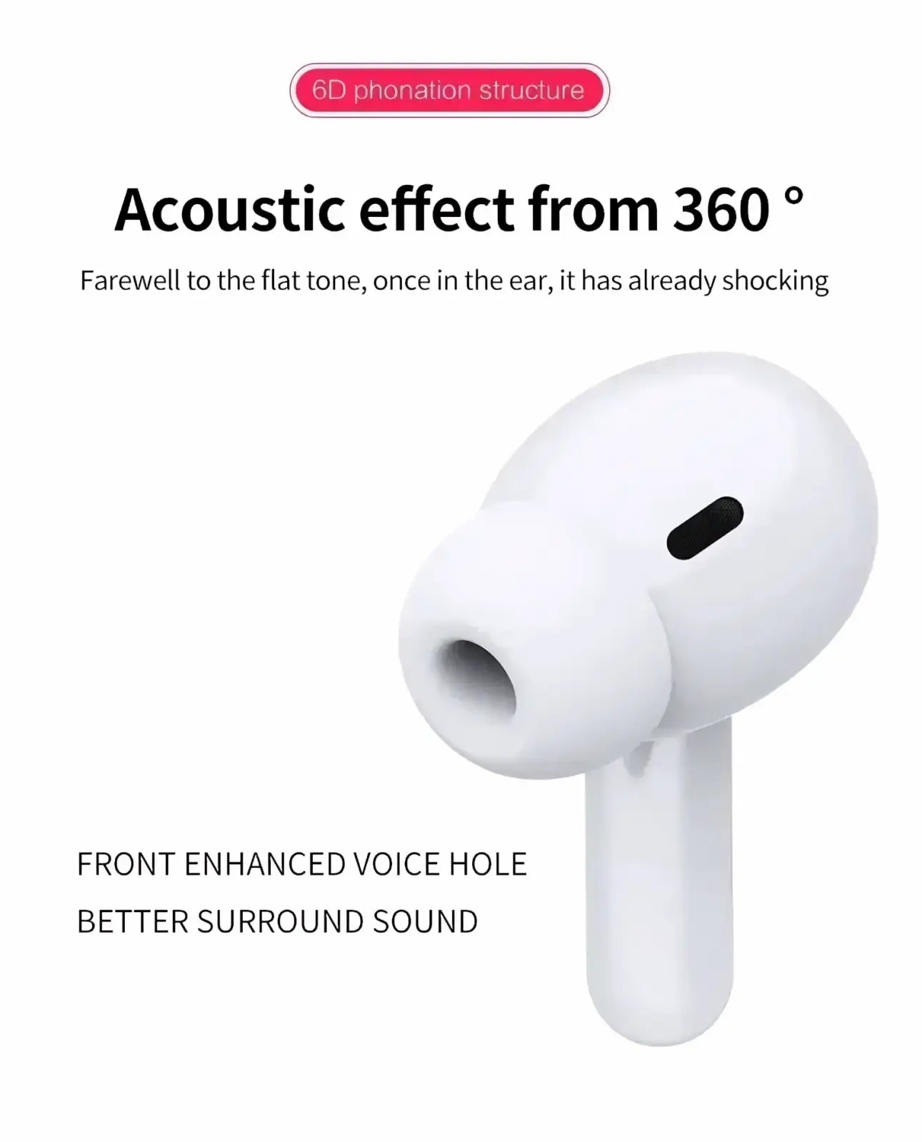 White wireless bluetooth earbuds with active noise cancelling, sleek ergonomic design, and matte finish