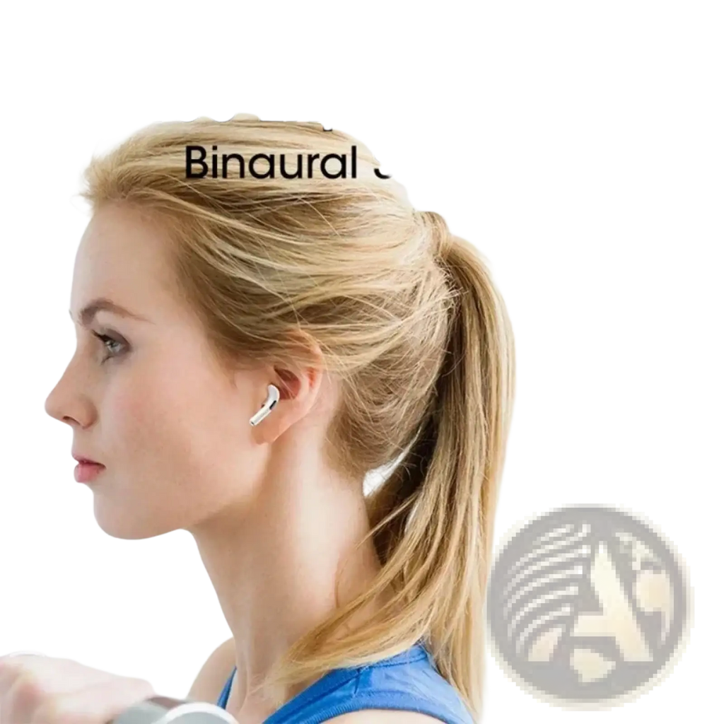 White wireless Bluetooth earbud with active noise cancellation and sleek minimalist design worn in the ear