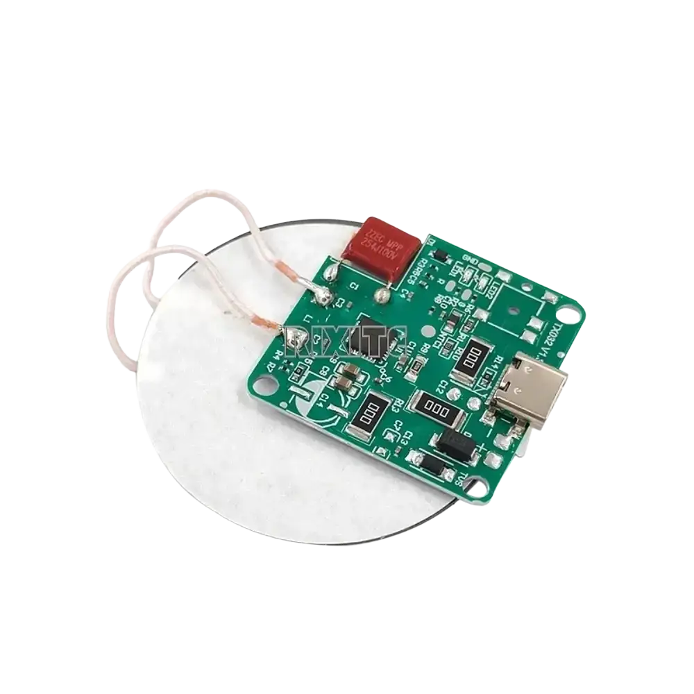 Green circuit board with usb port and components for wireless charger 15w fast charging 12v input type c module