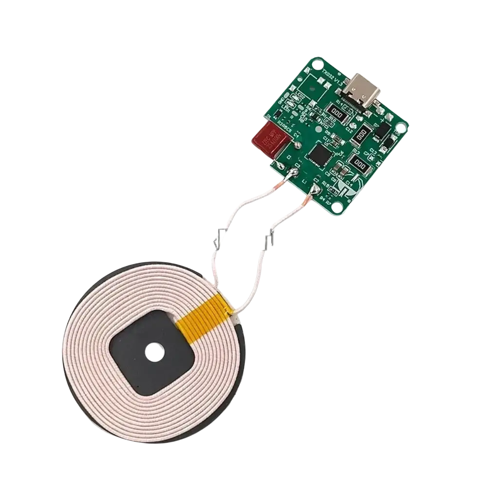 Wireless charger 15w fast charging type c module with green circuit board and usb-c port supports 12v input