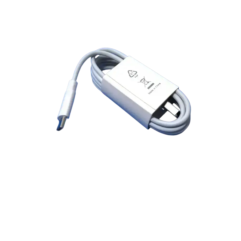 White usb-c to usb-a fast charge cable with plastic sleeve for wireless charger 20w pro max for xiaomi