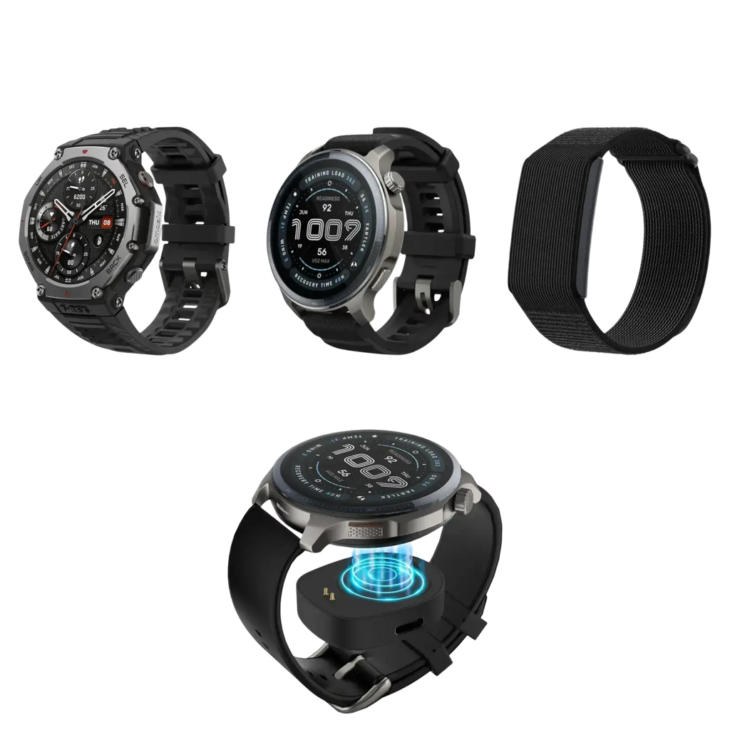 Black mesh band with subtle texture designed for a wireless charger converter for amazfit smartwatches