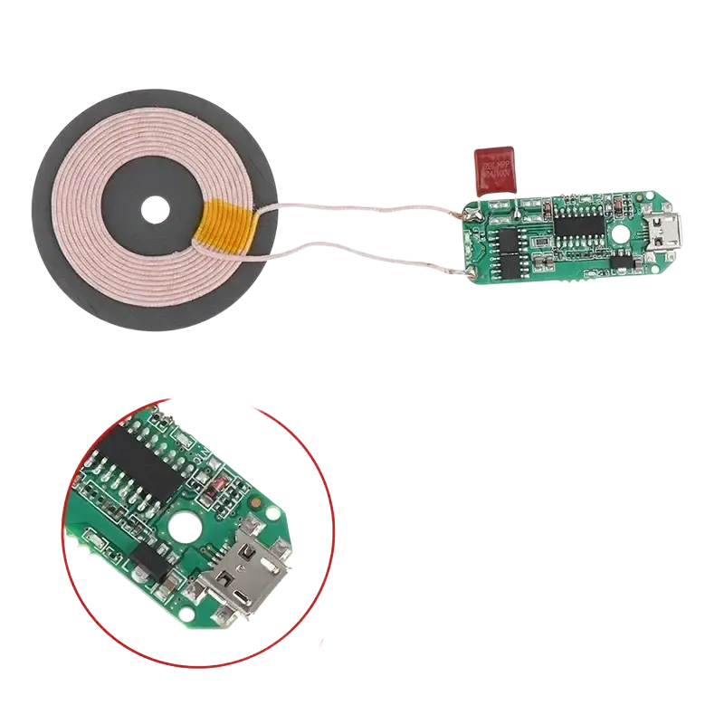 10w wireless charger diy transmitter module circuit board set with micro-usb port for efficient wireless charging