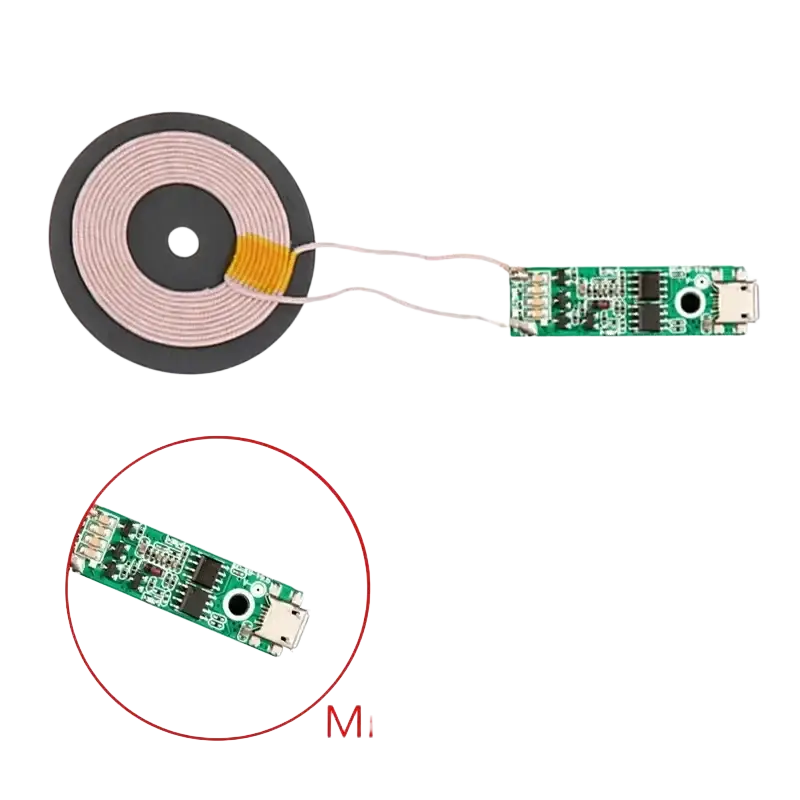 5w wireless charger diy transmitter module circuit board with wireless charging coil and micro-usb connector