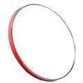 Black circular wireless charger with red metallic rim and fast charge engraved for Xiaomi fast charge use