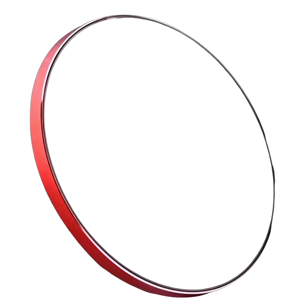 Black circular wireless charger with red metallic rim and fast charge text designed for xiaomi fast charge use