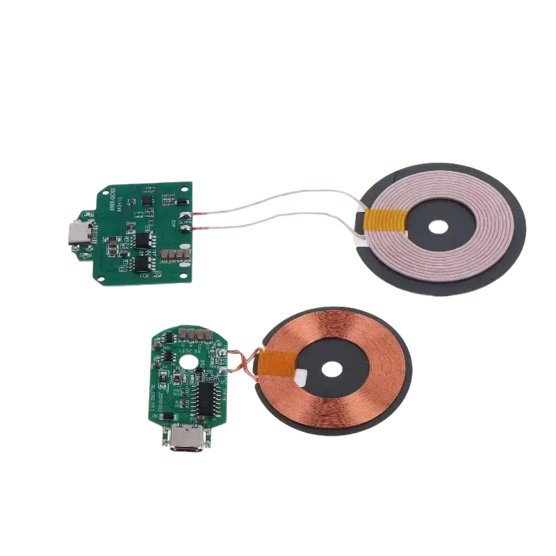 Wireless charger module 15w with green circuit boards and copper wire loops for type c fast charging power supply