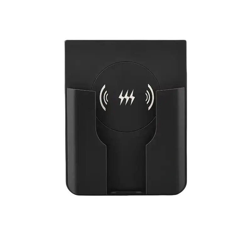 Black wireless charger in-wall 15w fast charging qi panel with sleek design and integrated phone stand for qi-enabled smartphones