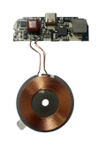 Wireless charging module 15w fast charging pcba with copper coil and black base connected to electronic circuit board
