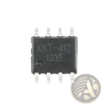 Black rectangular integrated circuit with eight silver pins engraved xkt-412 1935 in wireless charging module circuit board