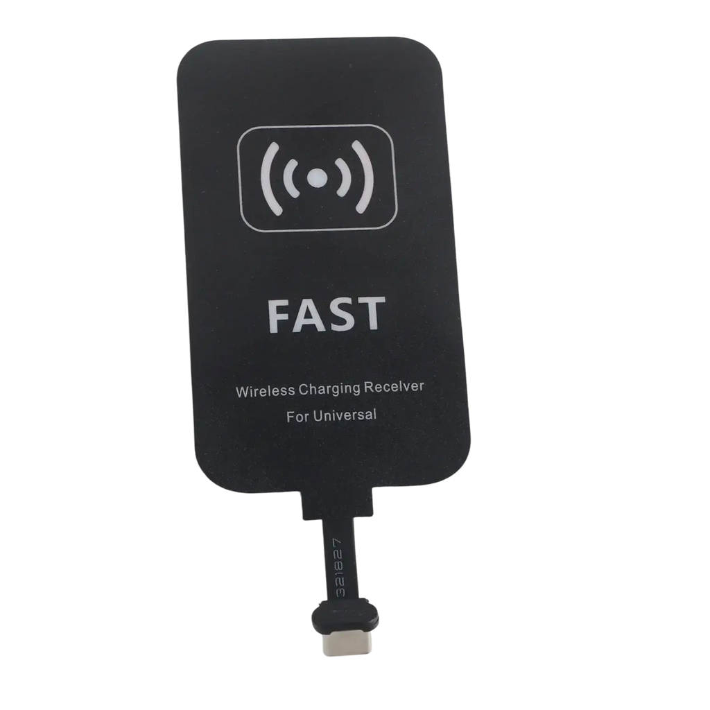 Black wireless charging receiver type c 10w fast with usb-c connector for efficient wireless charging use