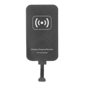 Black wireless charging receiver type-c with matte finish and white icon for universal 10w fast wireless charging