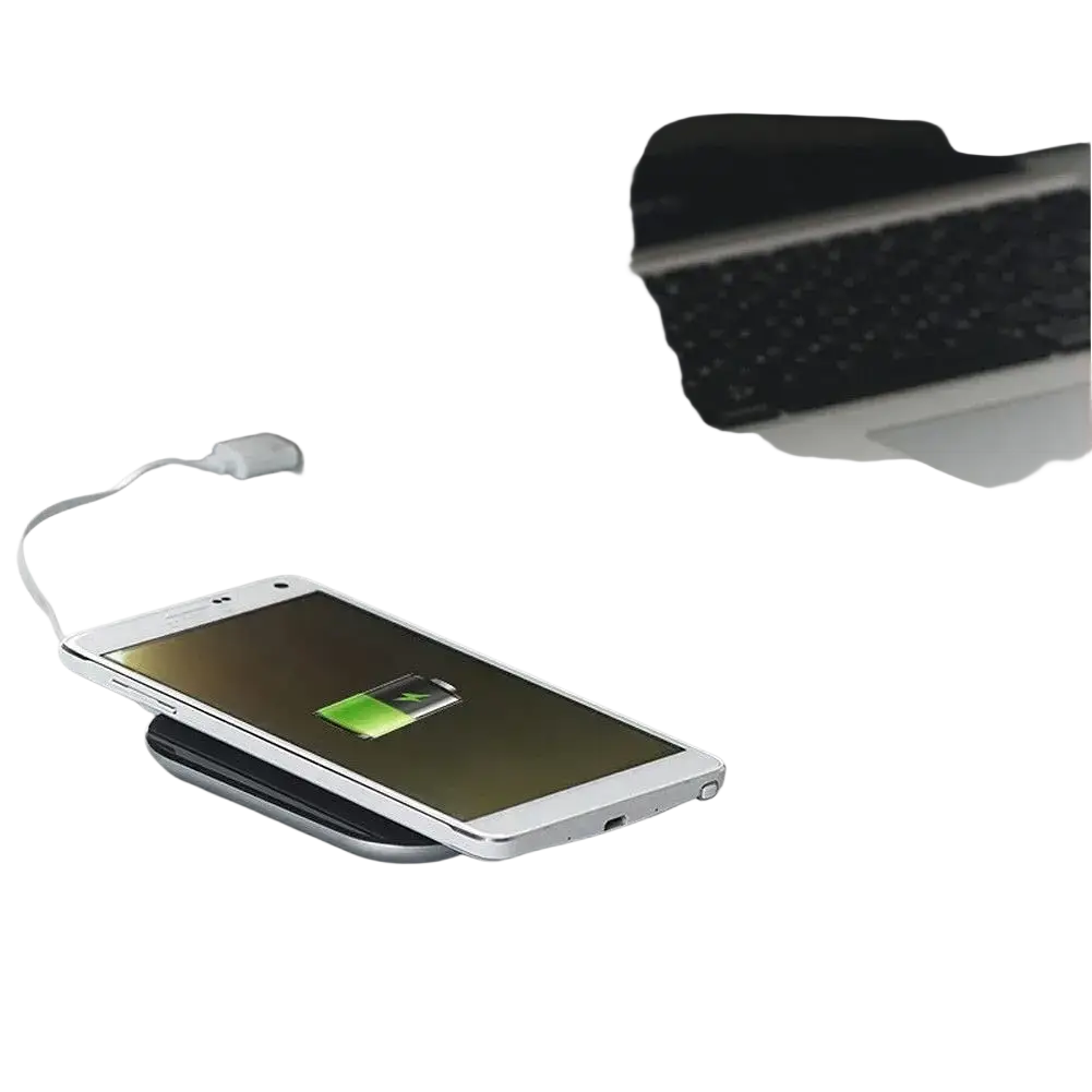 Silver wireless charging receiver type c for android phone with sleek minimalist design for wireless charging