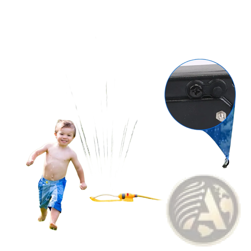 Yellow plastic wireless dog fence system sprinkler nozzle with black ip67 waterproof collar receiver attached