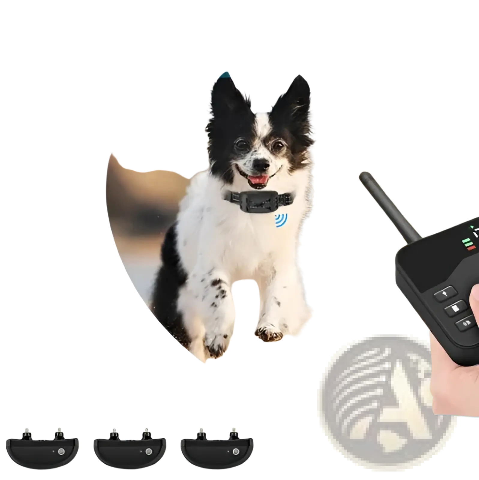 Black usb rechargeable wireless dog fence and training collar system with 9-level vibration and shock intensity settings