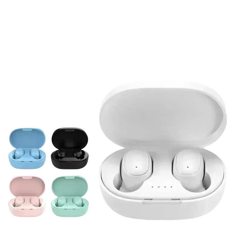 White a6s wireless earbuds bluetooth 5.3 with multicolor polymer lithium battery in 280mah charging box