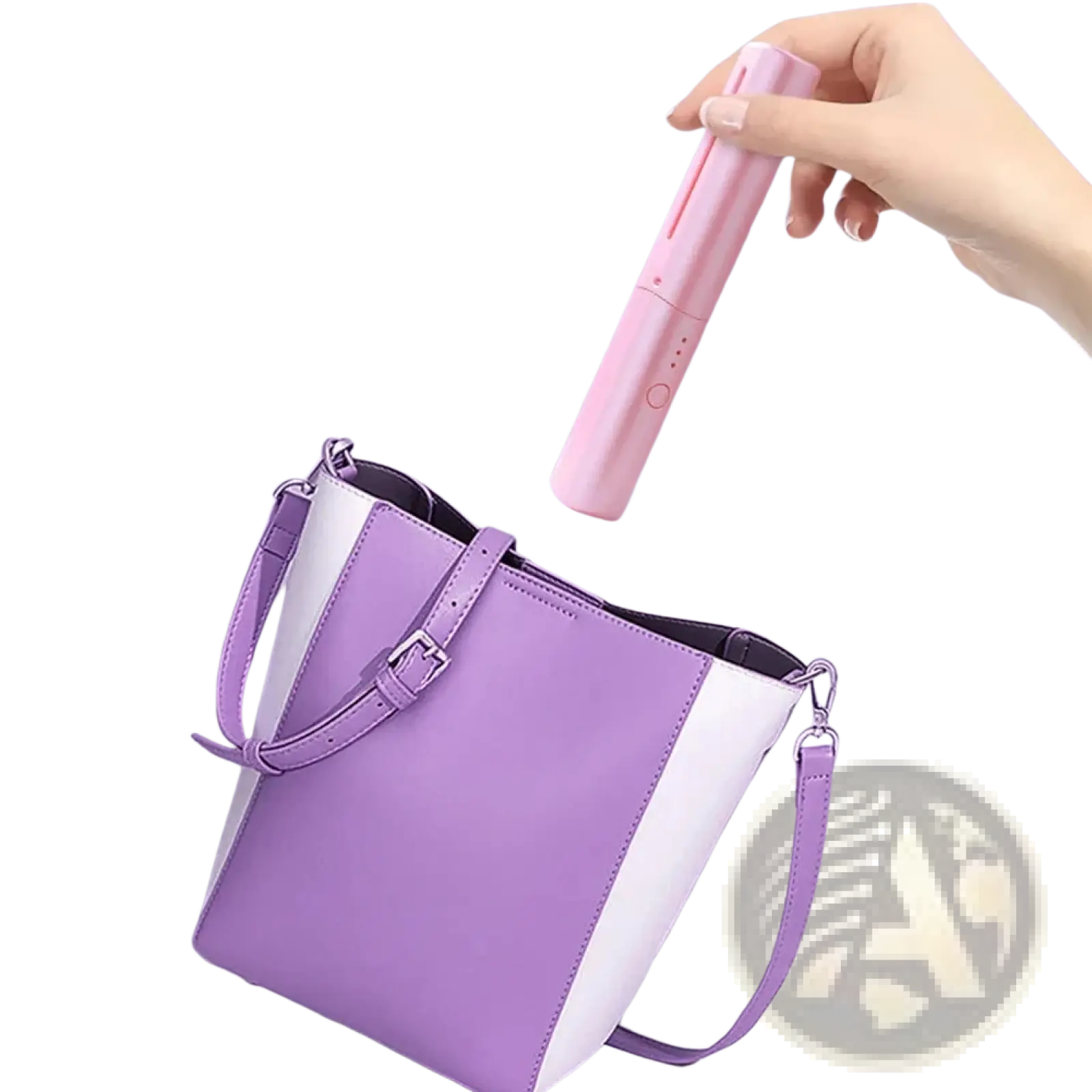 Pink wireless hair straightener brush with ceramic comb and sleek minimalist design featuring subtle control buttons