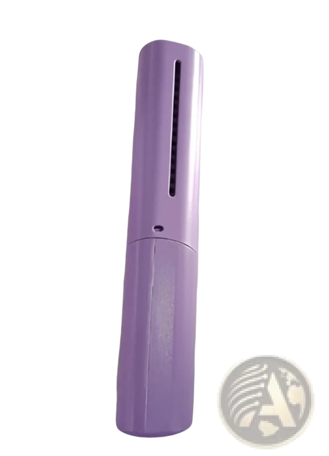 Purple wireless hair straightener brush with a vertical slot made of ceramic for portable hair styling use