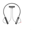 Black and silver wireless neckband gaming earphones with bluetooth led and a sleek minimalist design