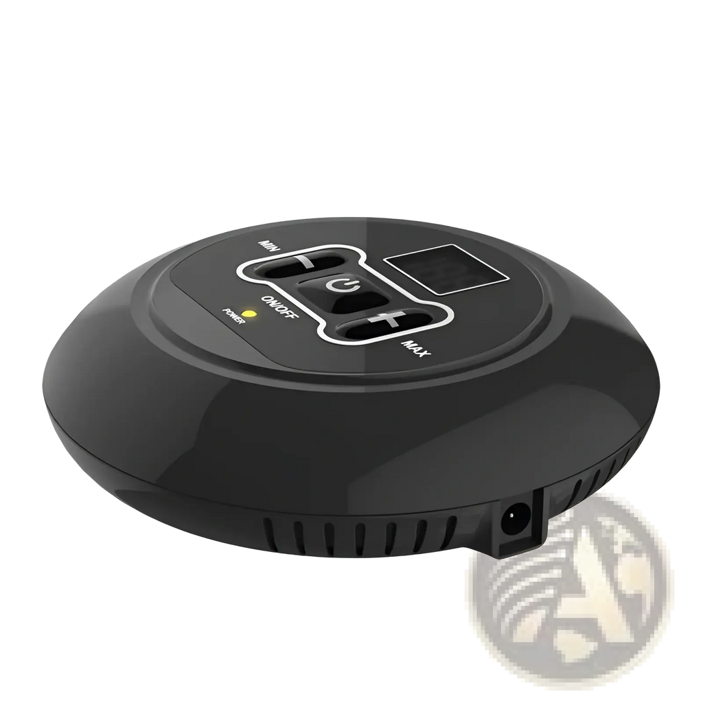 Black wireless pet fence electric waterproof training collar with glossy finish control buttons and digital display
