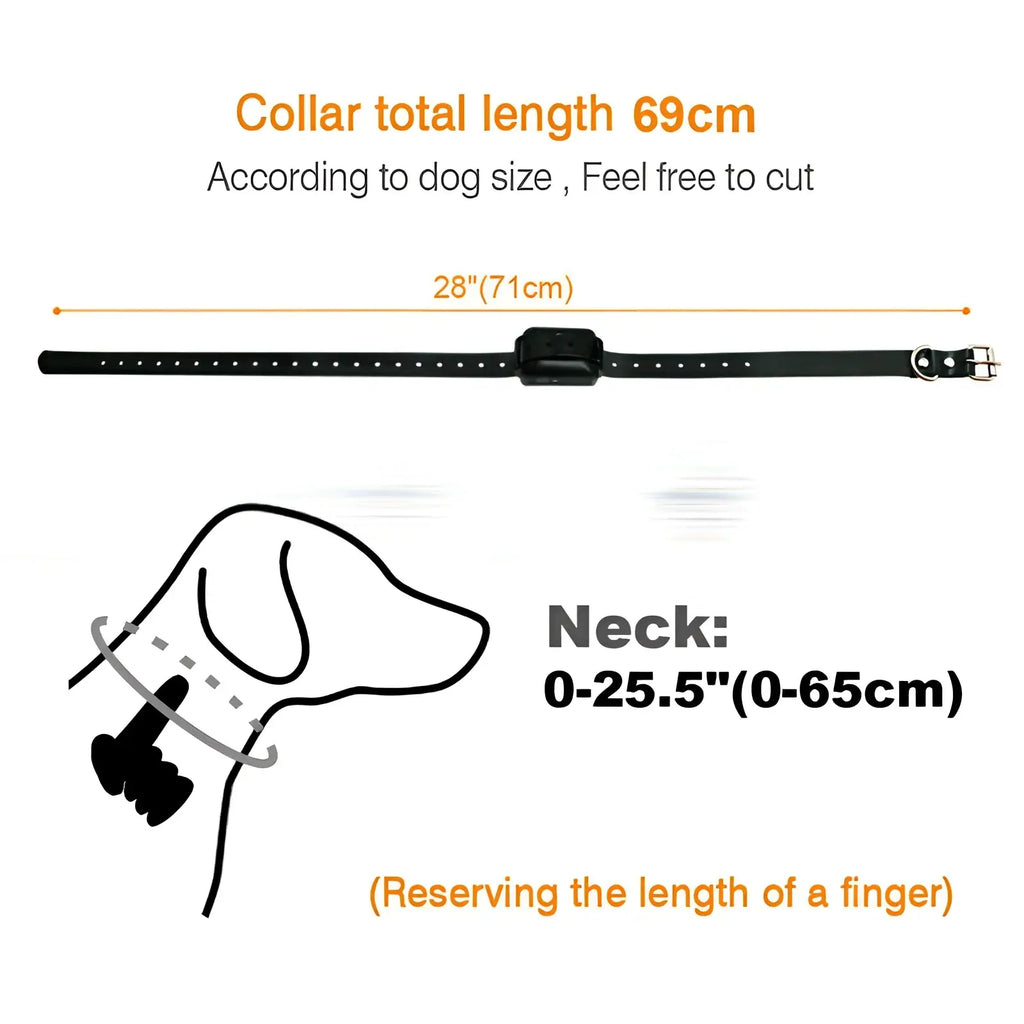Black leather wireless pet fence collar with adjustable length and built-in electronic waterproof training device