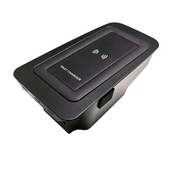 Black rectangular wireless phone charger with matte finish and fast charger text for volvo xc90 xc60 s90 use