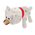 Wolf plush stuffed animal toy 20cm made of soft gray fabric with red collar and black and white stitched eyes