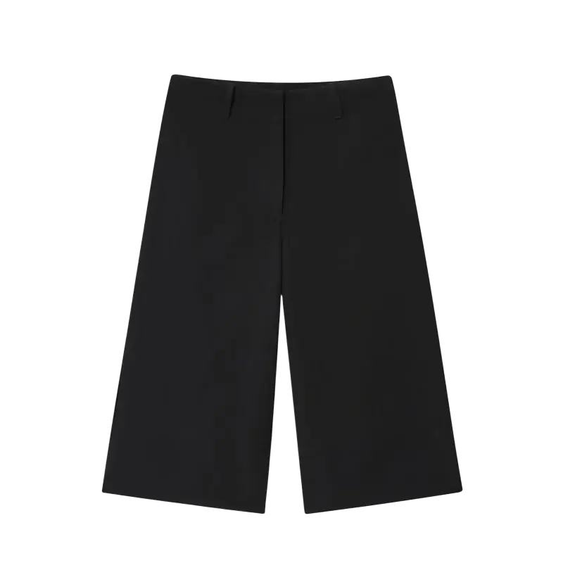 Women black wide-leg trousers with a sleek minimalist design suitable for casual wear