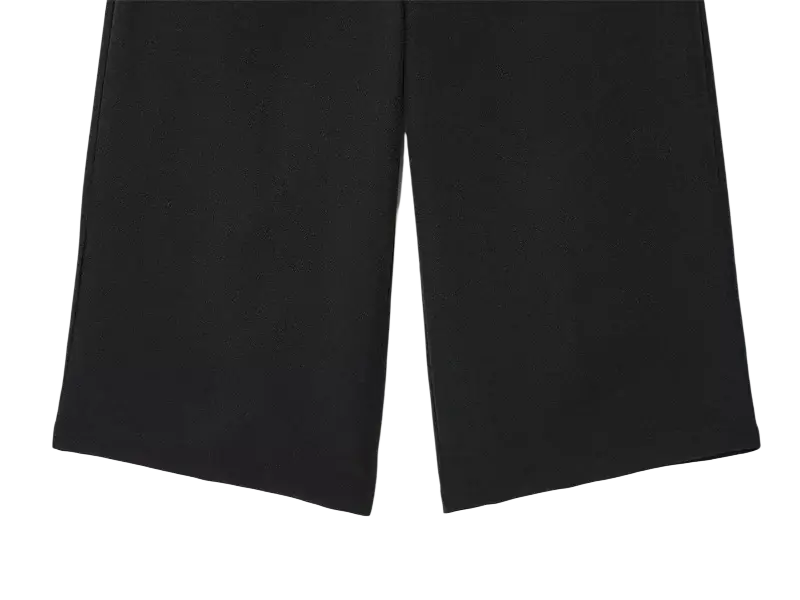 Women black casual wide-leg trousers with a smooth sleek fabric finish ideal for stylish everyday wear