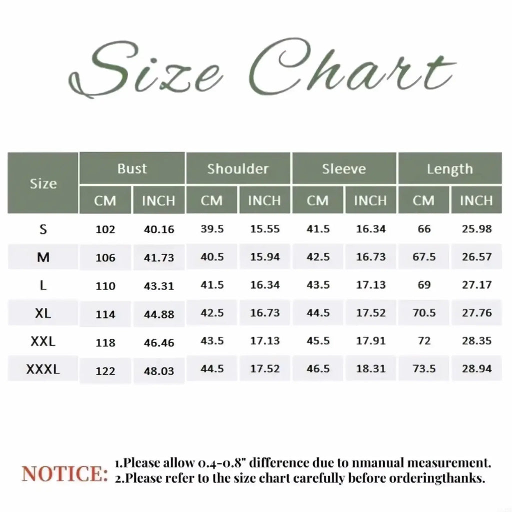 Size chart with measurements in centimeters and inches for women black single breasted blazer jacket sizes s to xxxl