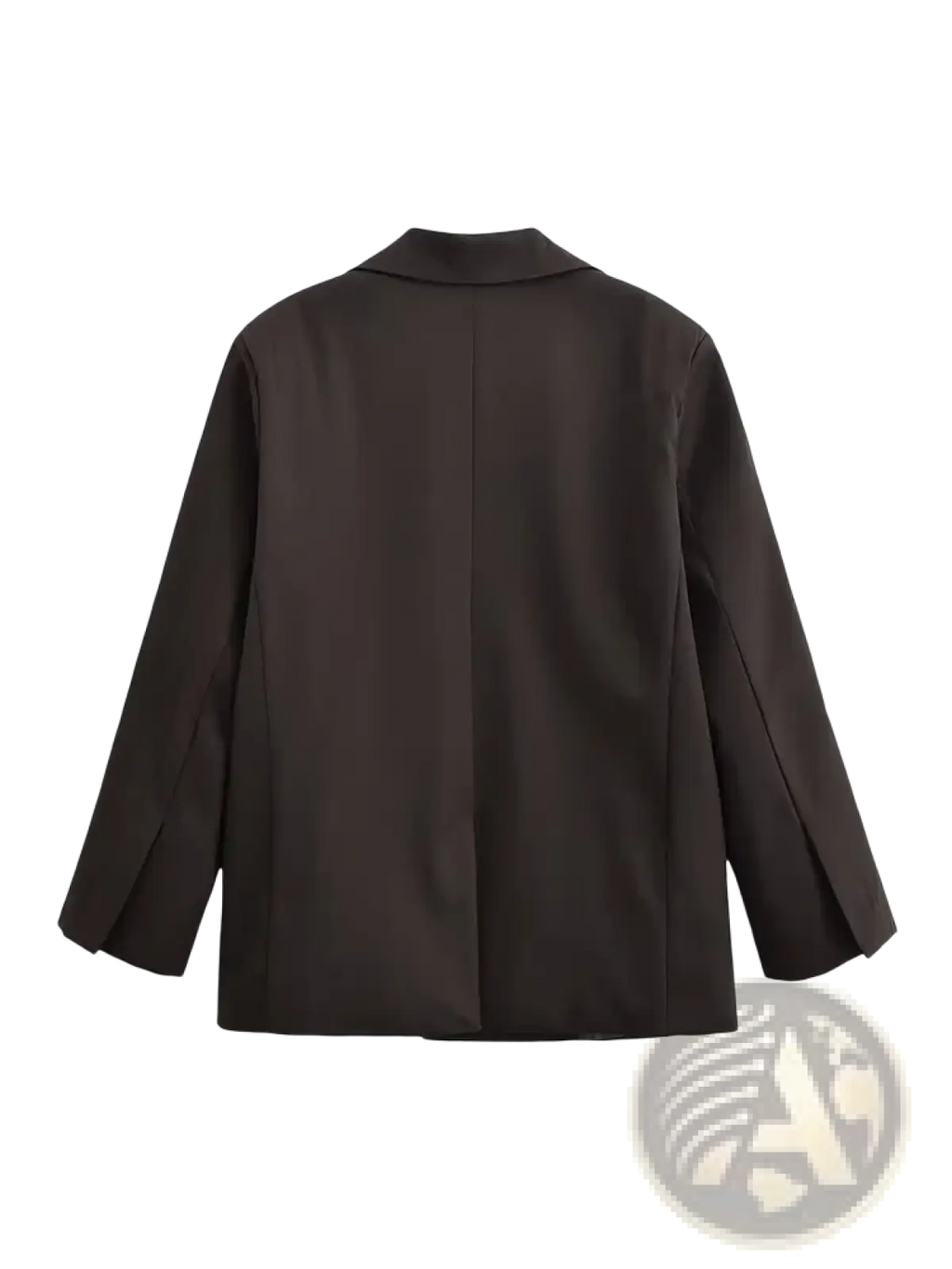 Women black single button blazer formal outerwear with a sleek minimalist design and structured shoulders